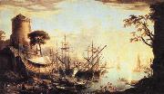 Salvator Rosa Seascape at Sunset oil painting